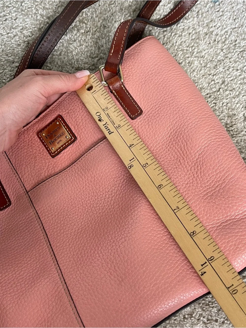 Dooney & Bourke Pebble Leather Small Lexington Shopper Pale Pink Purse Classic